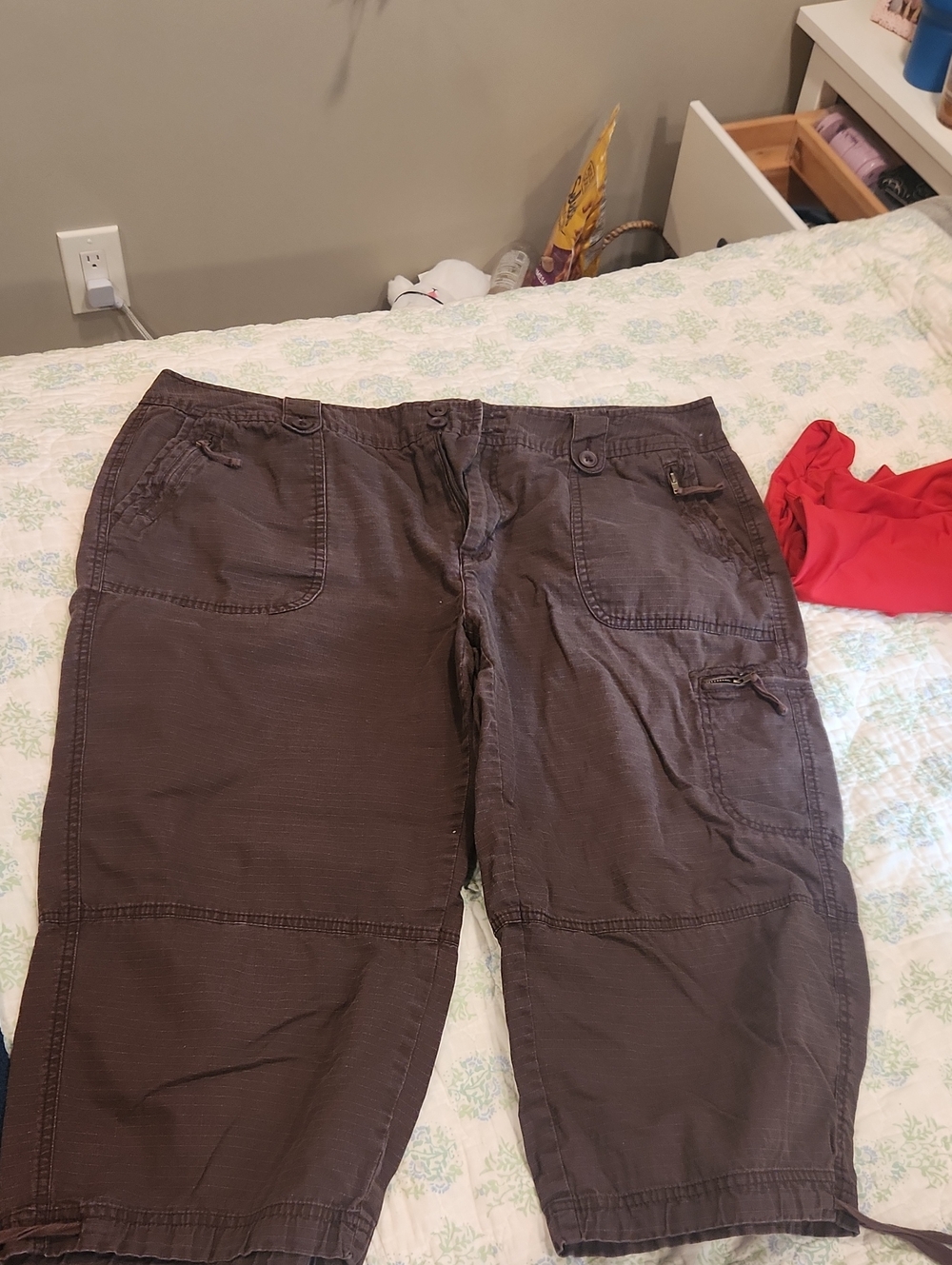 Women's Casual Cargo Pants in Dark Brown